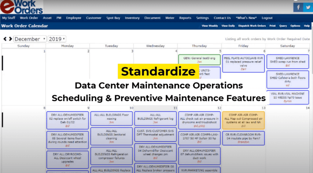 eWorkOrders Demo: asset management equipment software