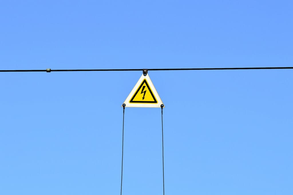 UVV inspection warning sign