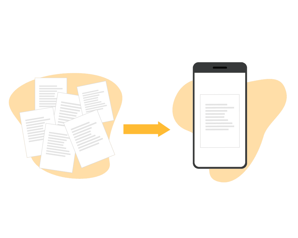 Illustration zur Digitalisierung von Papierformularen