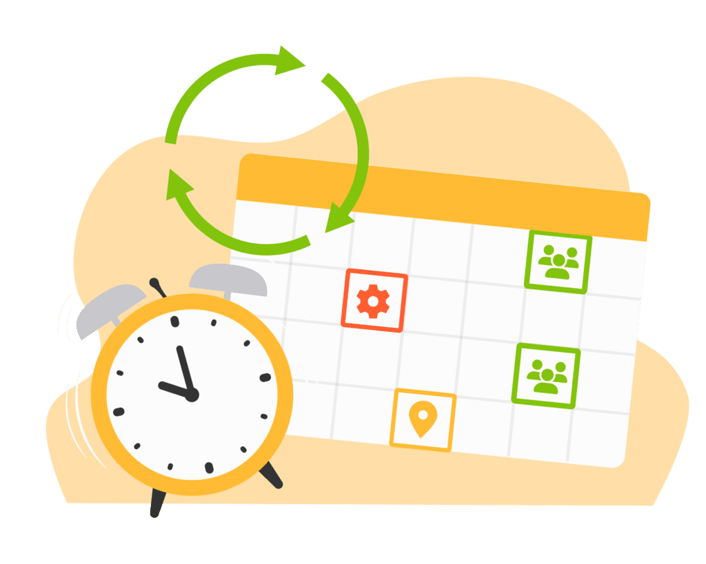 Illustration showing a calender with different appointments.