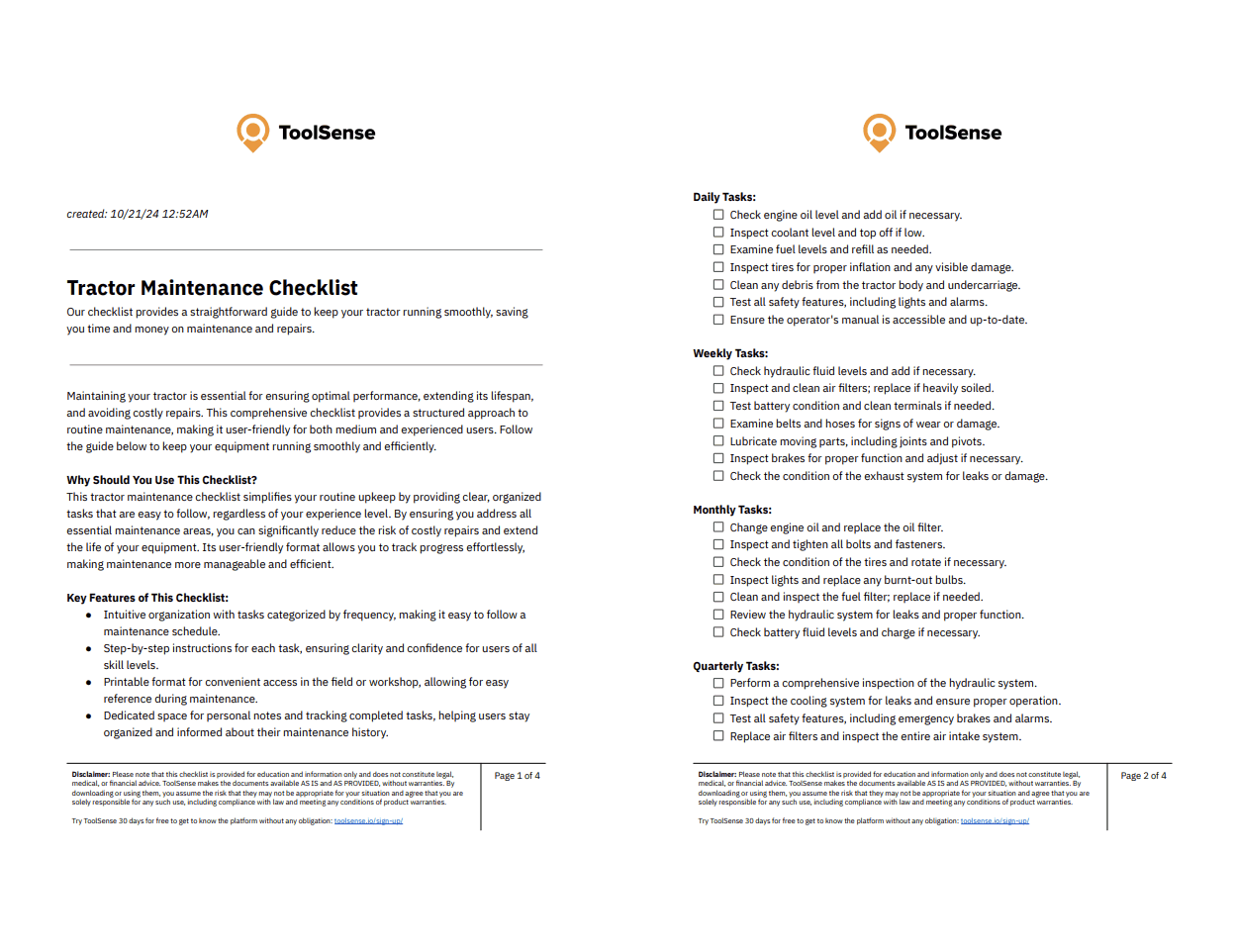 Checklist essentielle d’entretien de tracteur pour performance et longévité