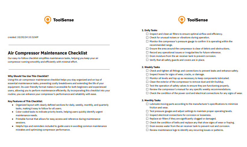 Essential Air Compressor Maintenance Checklist for Enhanced Performance and Longevity