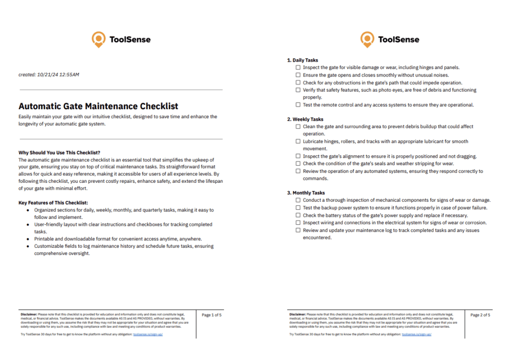 Maximize Your Gate's Performance with the Ultimate Automatic Gate Maintenance Checklist