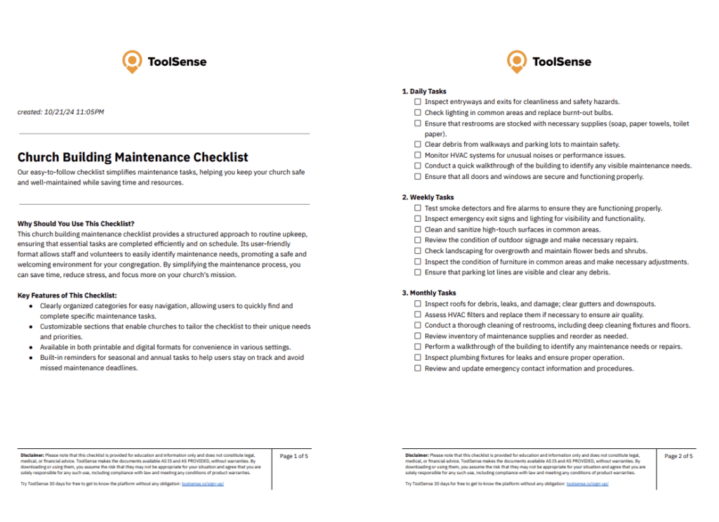 Essential Church Building Maintenance Checklist for Effective Facility Management