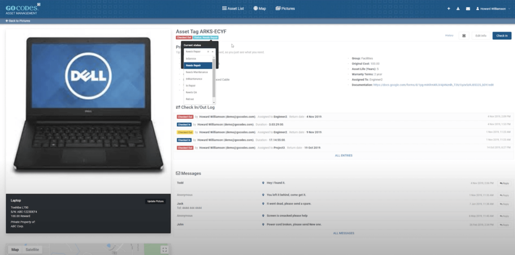 GoCodes Demo: it equipment management software