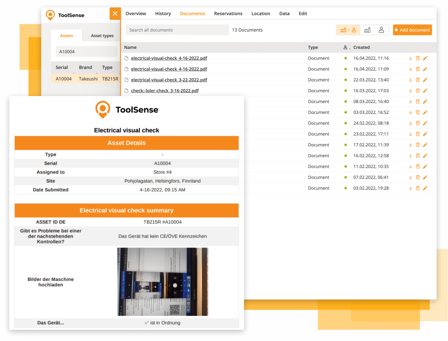 ToolSense Equipment Safety Inspections