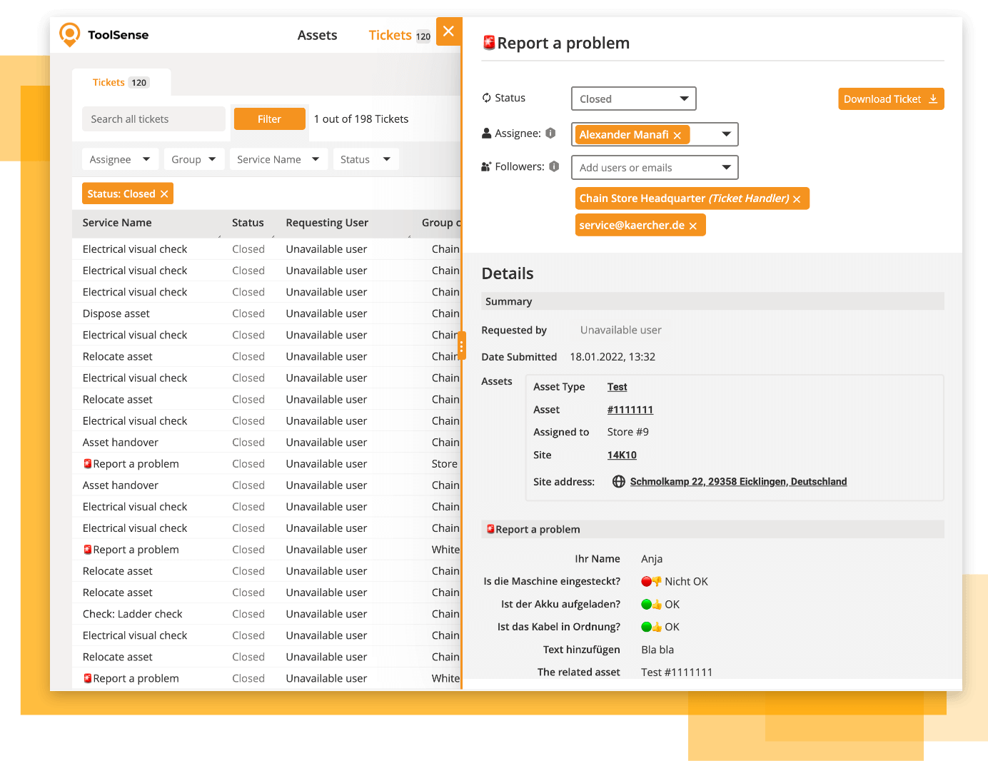 ToolSense Work Order Management