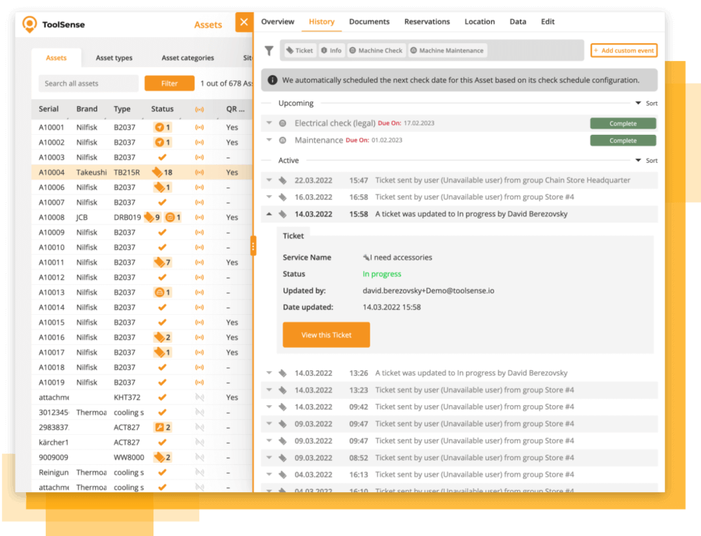 View Assets Lifecycle Folder With Forklift Fleet Management Software from ToolSense