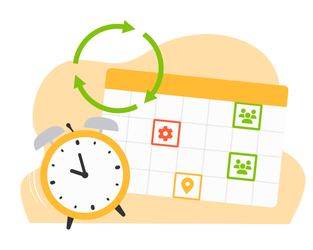 Illustration showing a calender with different appointments.