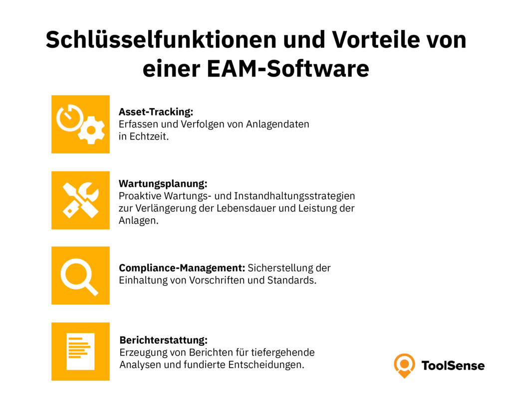 Schlüsselfunktionen und Vorteile einer EAM-Software wie ToolSense