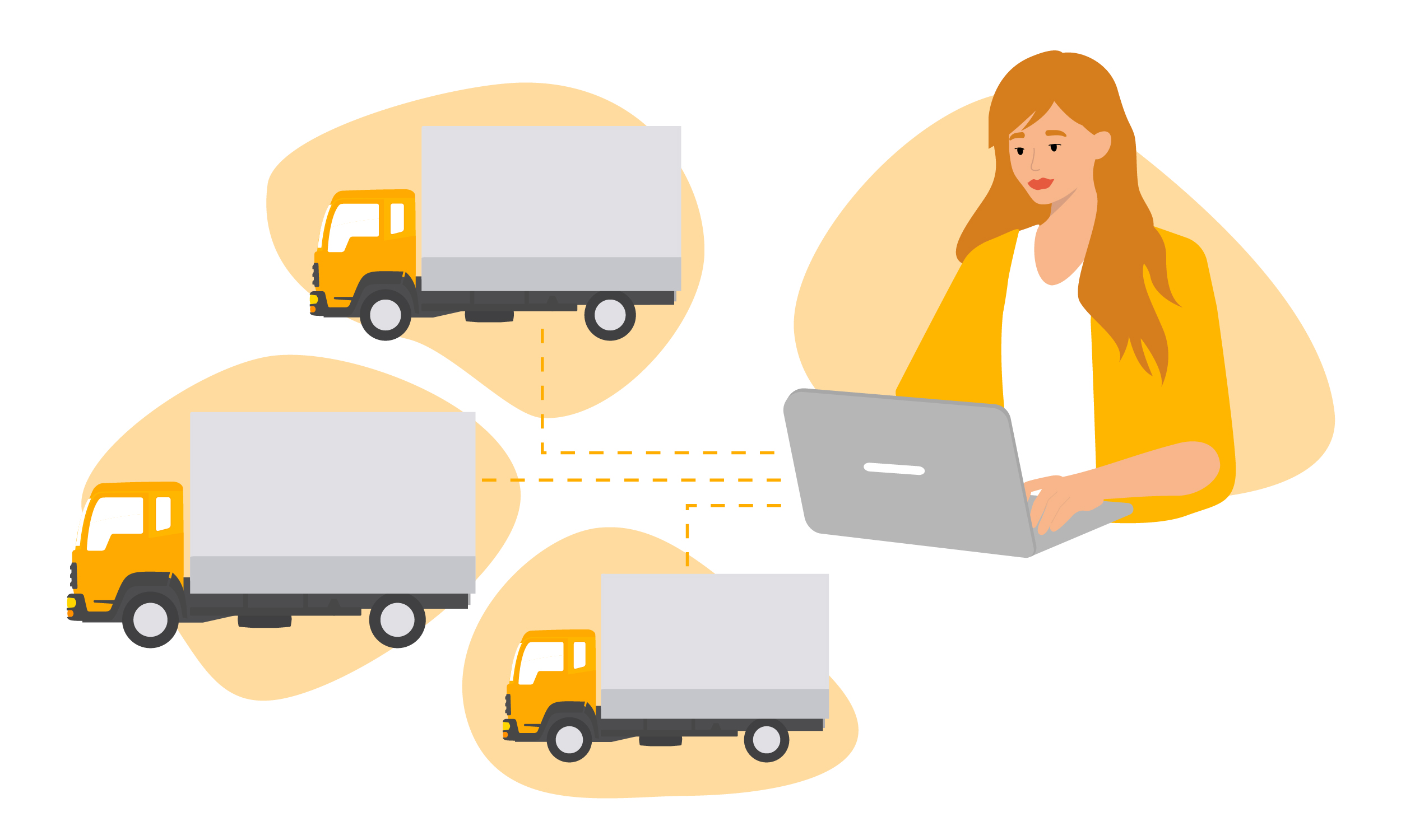 IoT-enabled Fleet Management: Remote logistics tracking with ToolSense technology on a laptop.