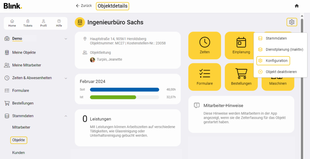 Blink Maschinenmanagement mit ToolSense | Variante 1