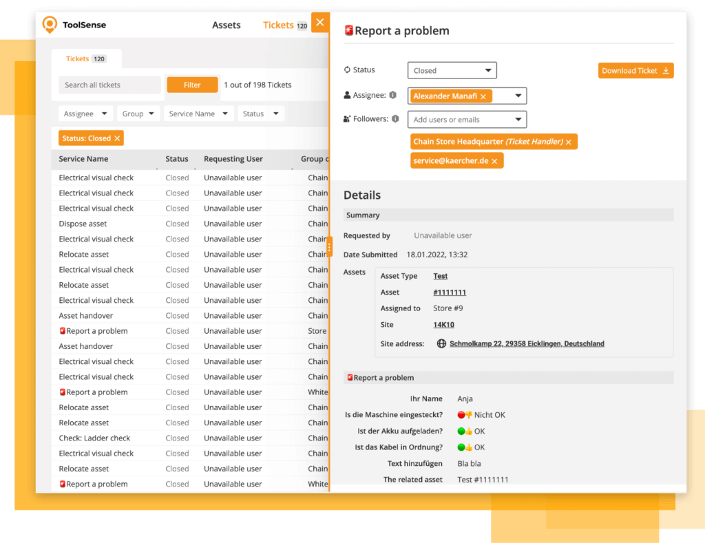 ToolSense Maintenance Software for Assets, Machines, Vehicles and Tools.