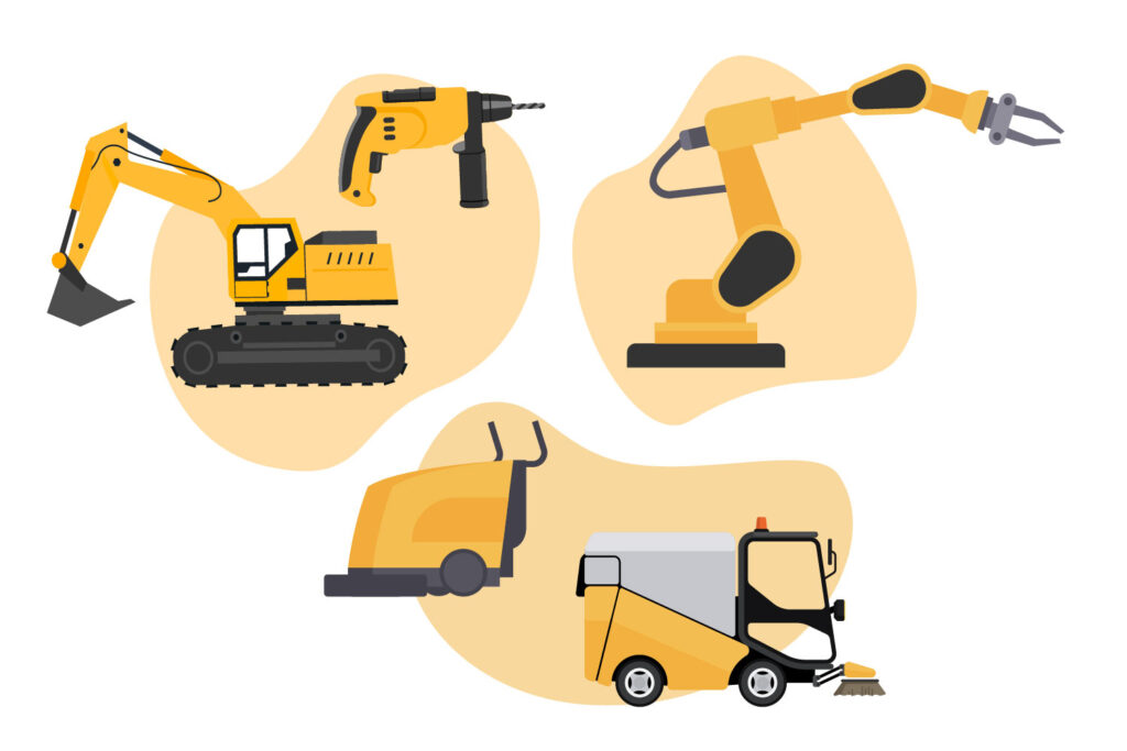 Customized solutions for different sectors and their needed tools, e.g. drilling machines, excavators or cleaning machines.