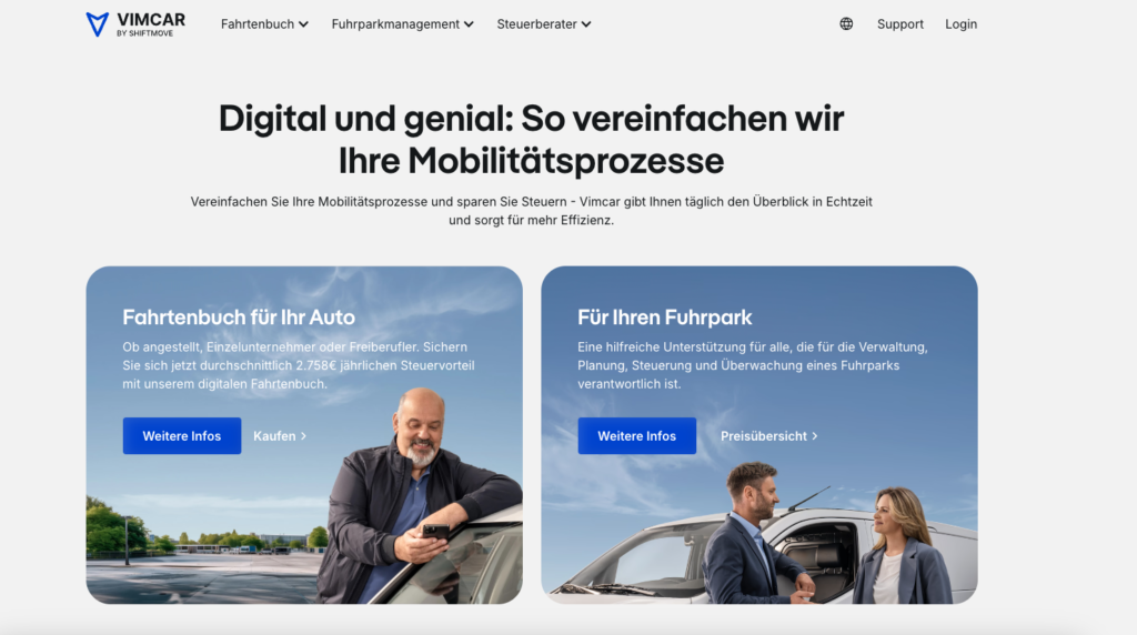Vimcar: Eine benutzerfreundliche Lösung für kleine bis mittlere Flotten