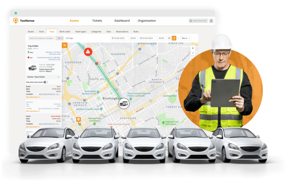 Fahrzeugverwaltung und -überwachung mit ToolSense