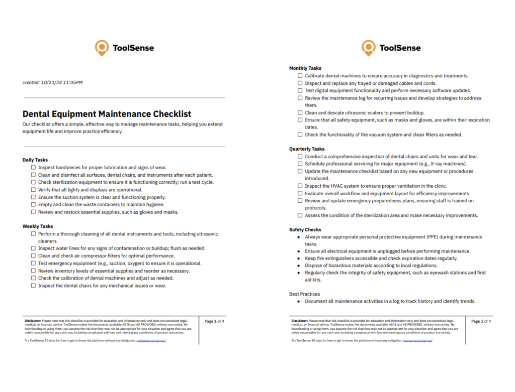 Maximize Efficiency with Our Essential Dental Equipment Maintenance Checklist