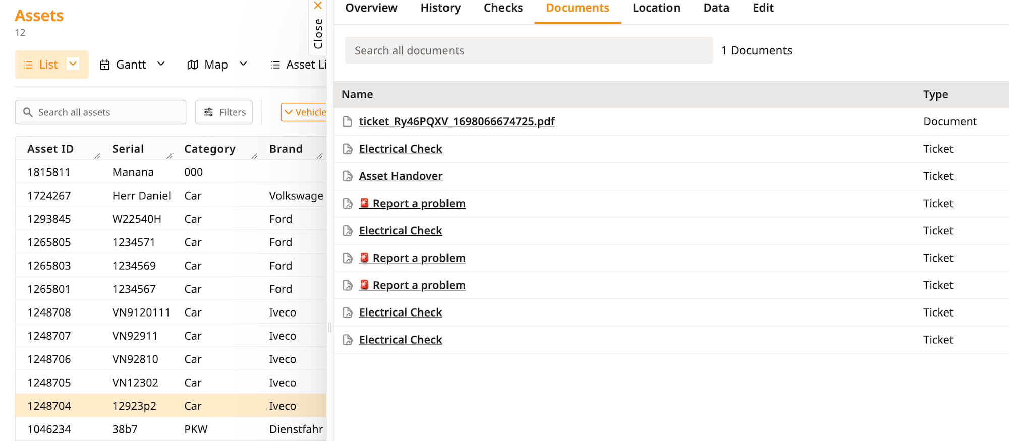 Digitalization of workflows and forms for car fleet management