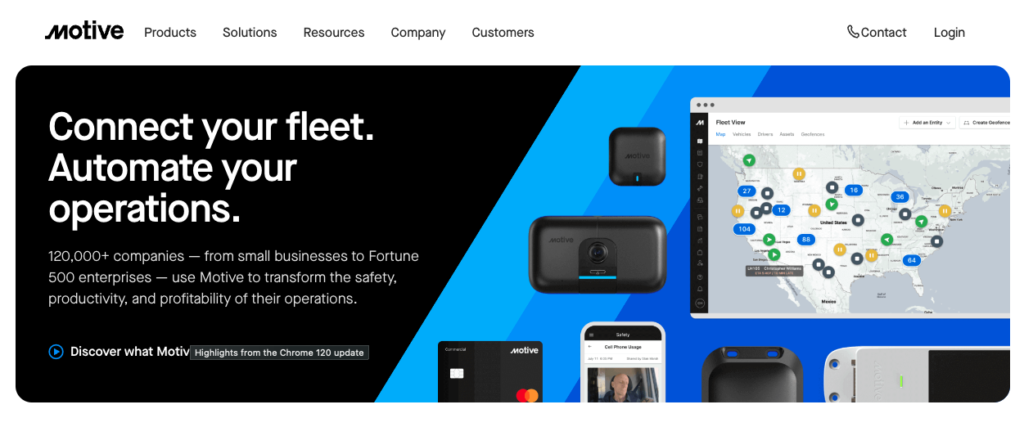 Motive, one of our top eight fleet management applications